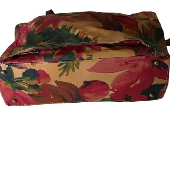 Patricia Nash Silvi Travel Tote Patina Coated Canvas Spring Multi print - Picture 7 of 16